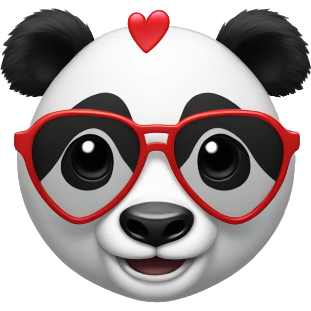 A panda wearing heart-shaped sunglasses  emoji