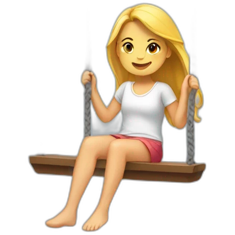 Girl on the swing  emoji