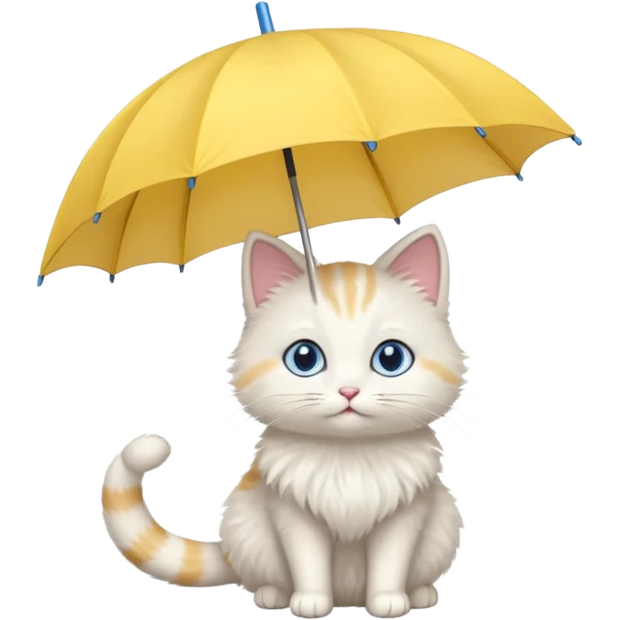 Cat with yellow umbrella emoji