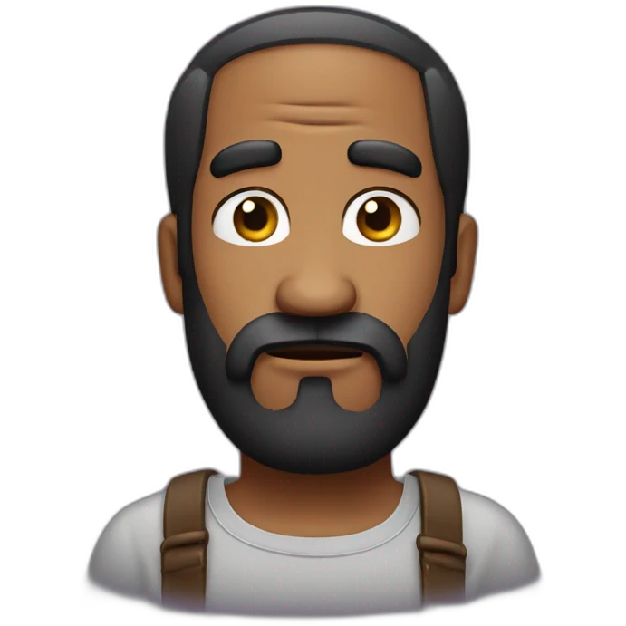 doubtful expression black bearded man emoji