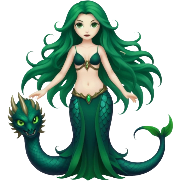 dark siren monster, full body emoji