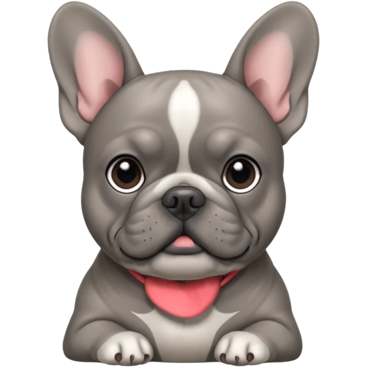 Grey French bulldog  emoji