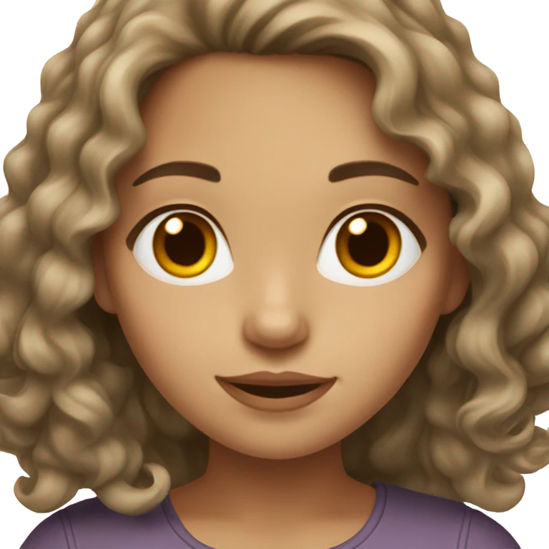 A giro with dark blonde wavy hair and brown eyes emoji
