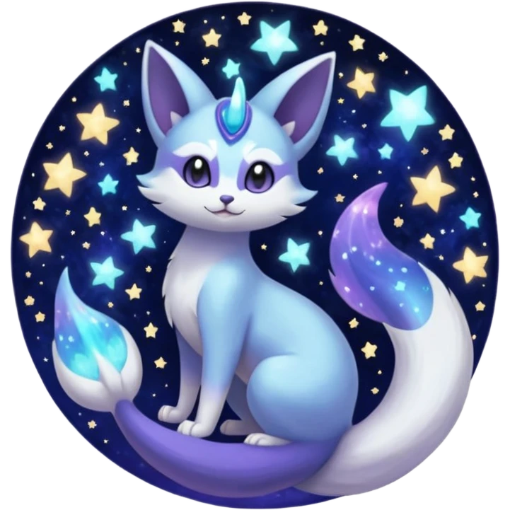 Nebula Celestial Lunar Starry Galactical Stellar Buizel-Minccino-Purrloin-Lunala-Meowstic-hybrid-fusion-creature (full body) emoji