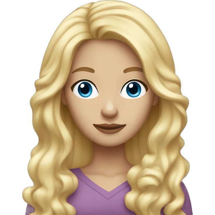 woman with very long blonde hair blue eyes  emoji