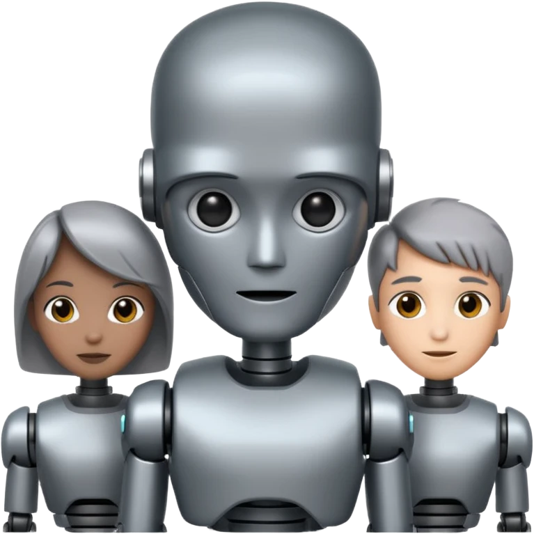 회색철로봇같은 사람 3명 emoji