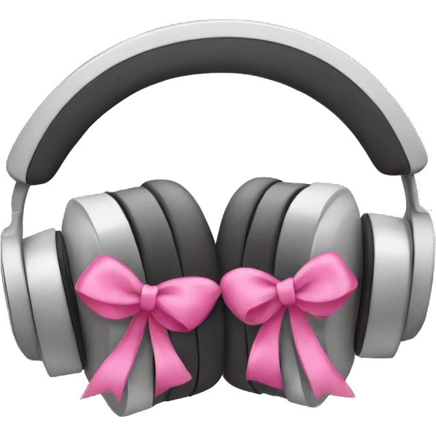 Headphones with pink bows on each side emoji
