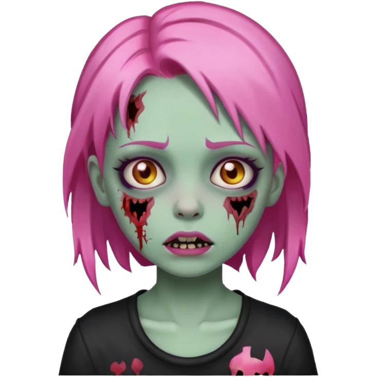 girl zombie with pink hair emoji