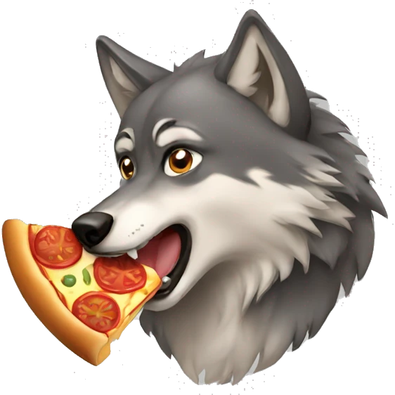 Wolf eat pizza emoji