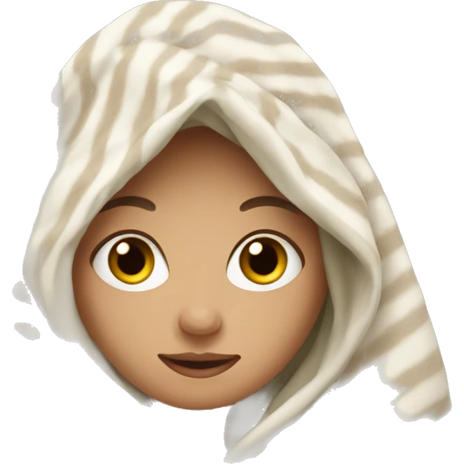 A white girl in a blanket emoji