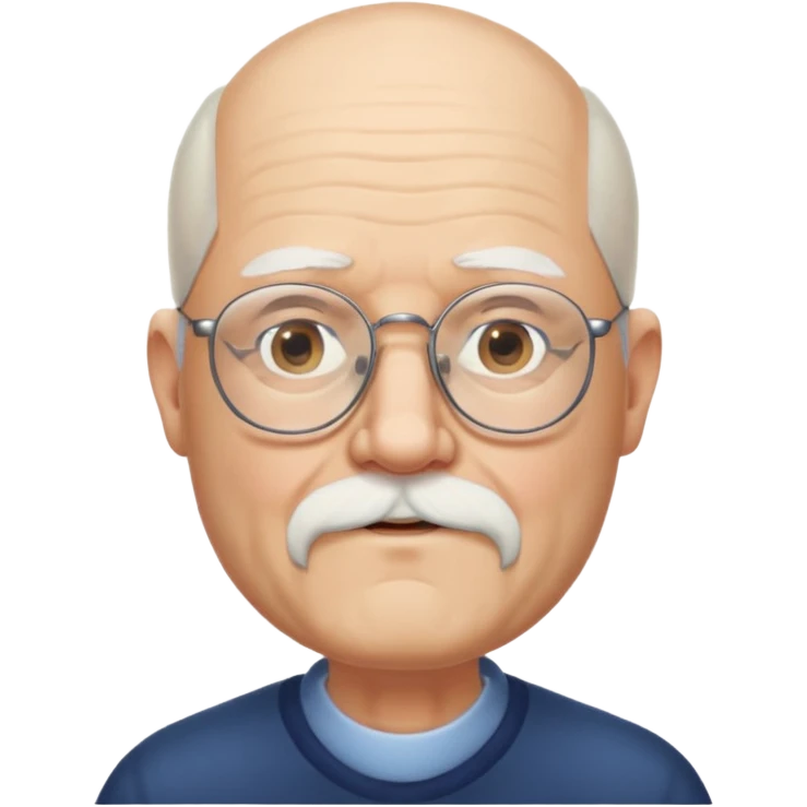 old man bald with beard and glasses emoji