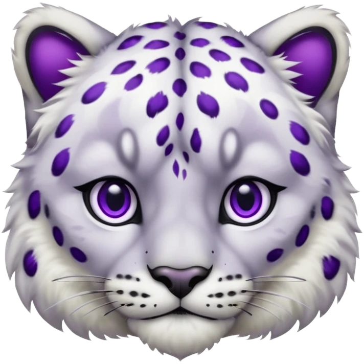 Snow leopard purple eyes emoji