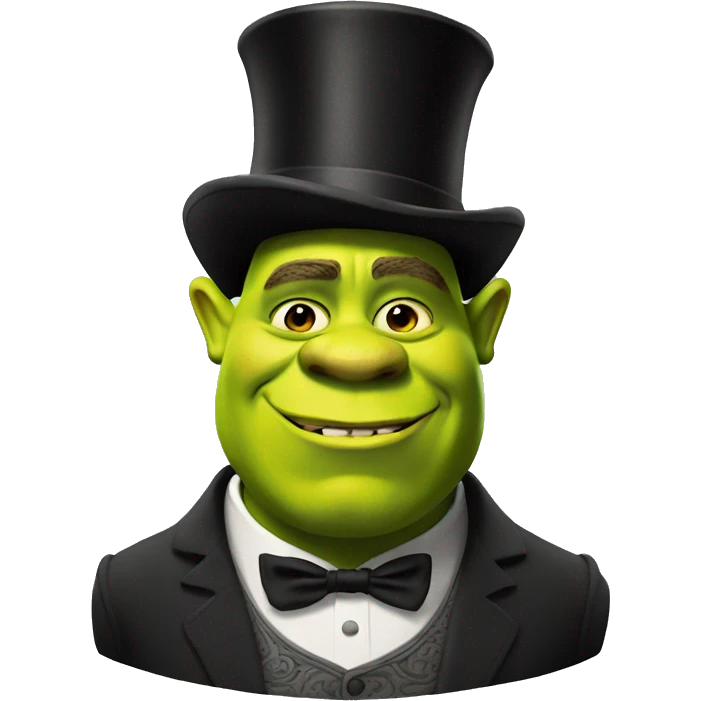 Shrek with a top hat emoji