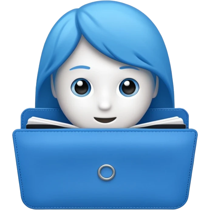 cartella azzurra senza faccia  emoji
