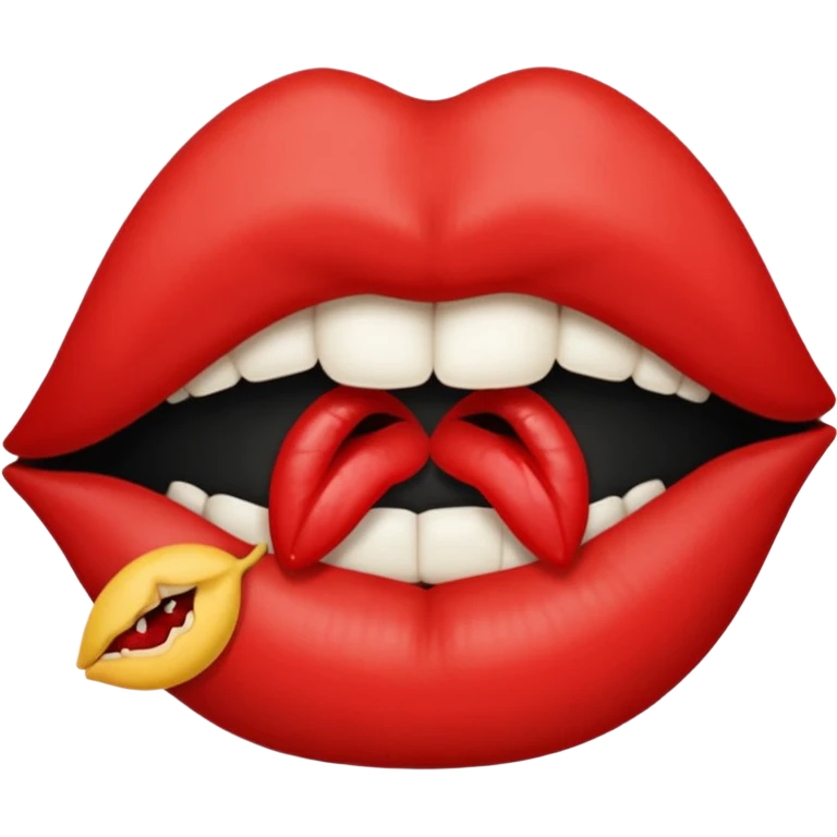 сделай картинки где один рот ест а другой рот не ест и перечеркнут это нужно чтобы обозначить съедобное несъедобное  emoji