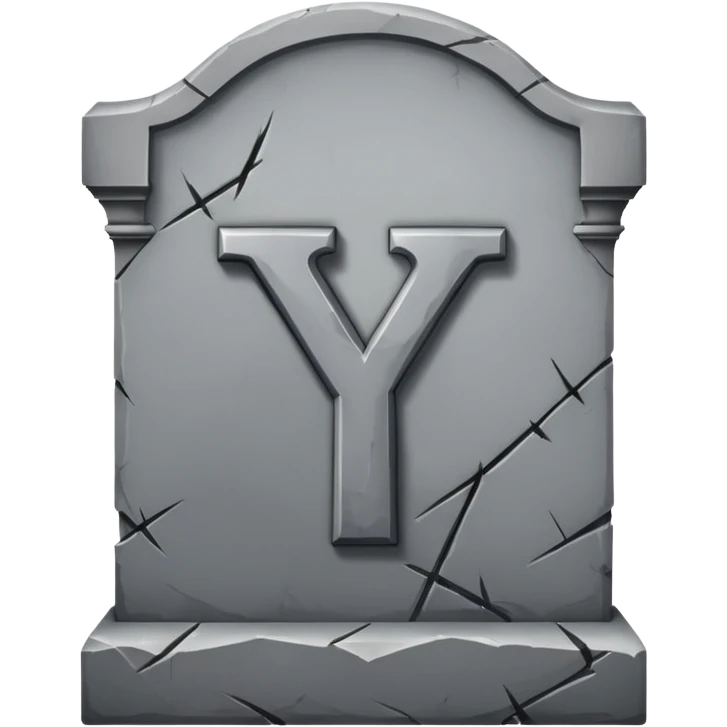 The letter 'Y' on a grave, no background emoji