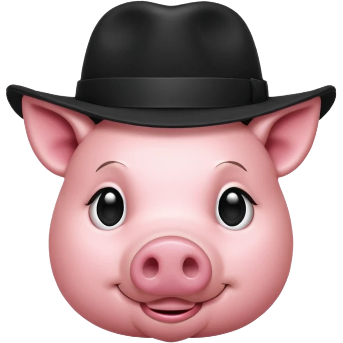 pig wearing a fedora emoji