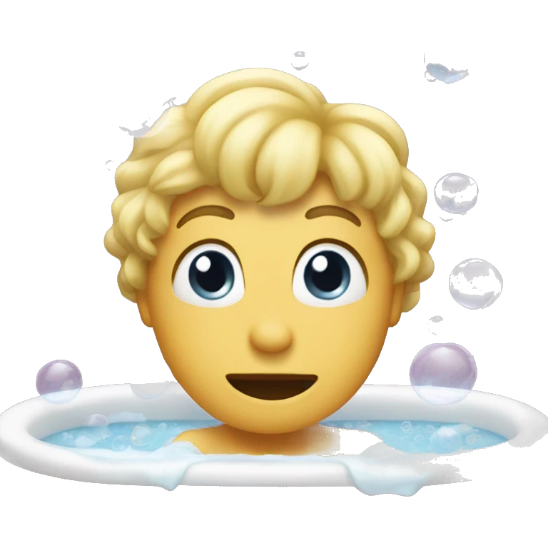 a do in the bathtub with soap bubbles emoji