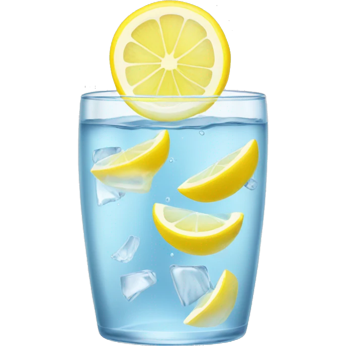 glass of water with lemon slices emoji
