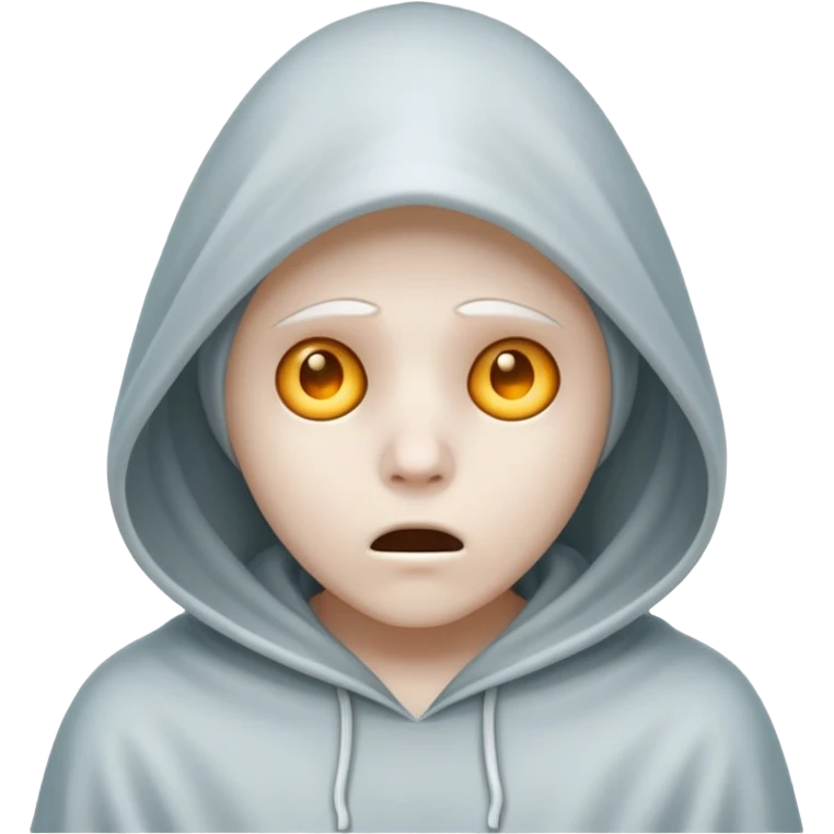 hooded ghost with worried look emoji