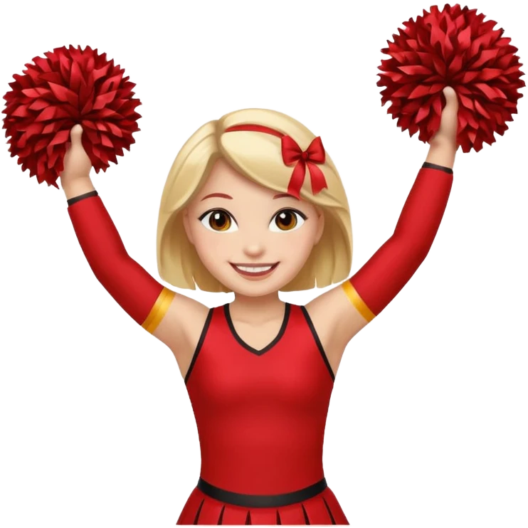 Black and red cheer emoji