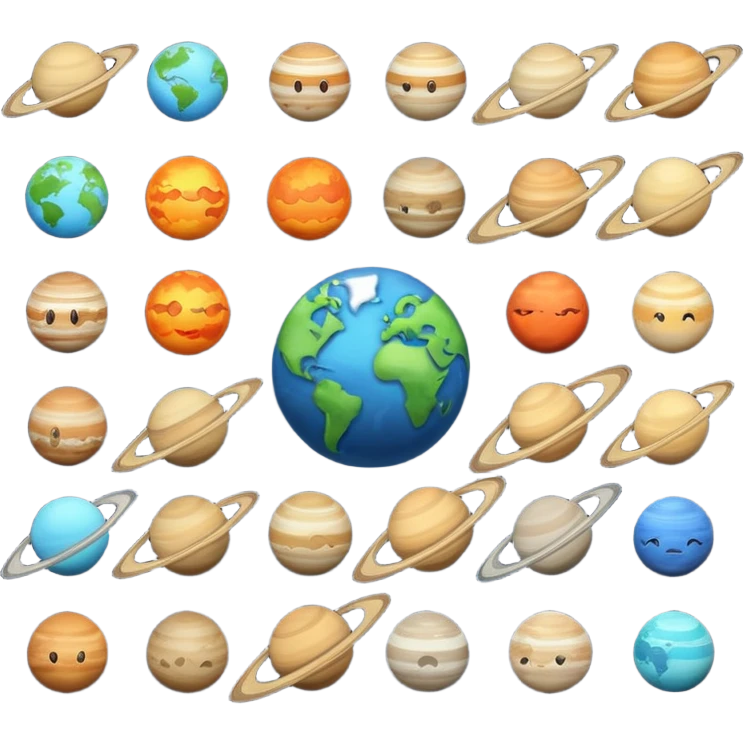 12 planets emojis I need a line for each planet mercury  emoji