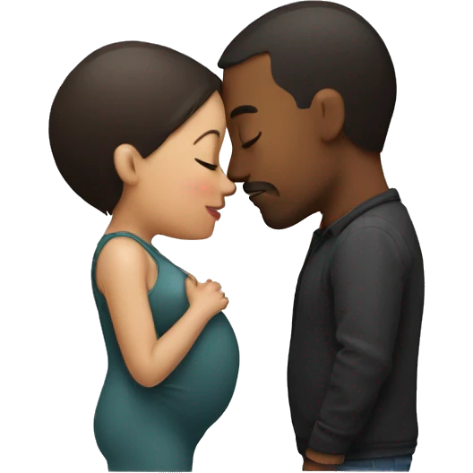 pregnant man kissing man emoji