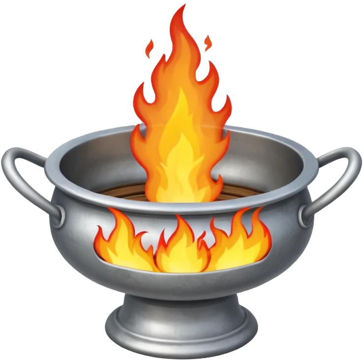 can you make a medieval looking silver fire basin with a fire coming out of the top emoji
