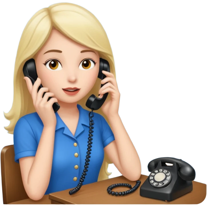 girl talking on telephone in her room emoji