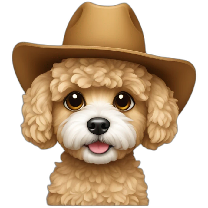 maltipoo with cowboy hat emoji