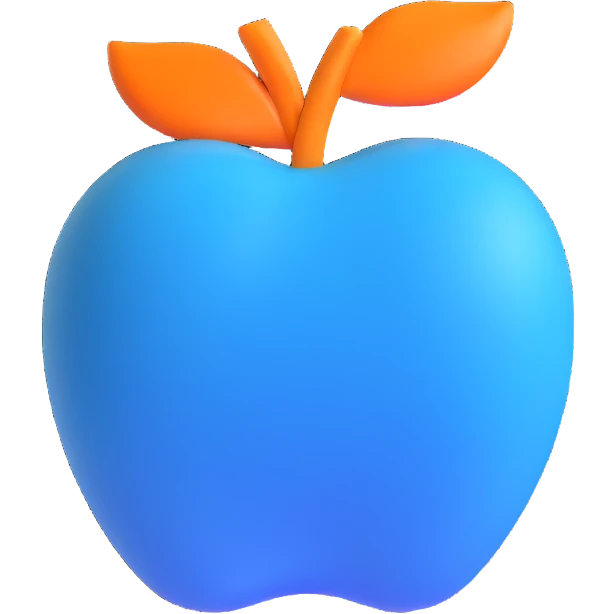 blue apple emoji