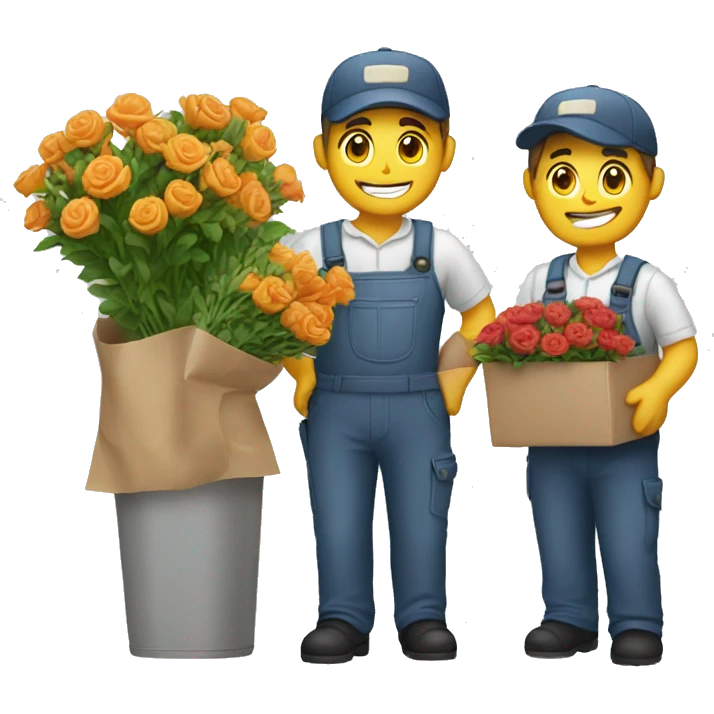 florist with delivery men emoji