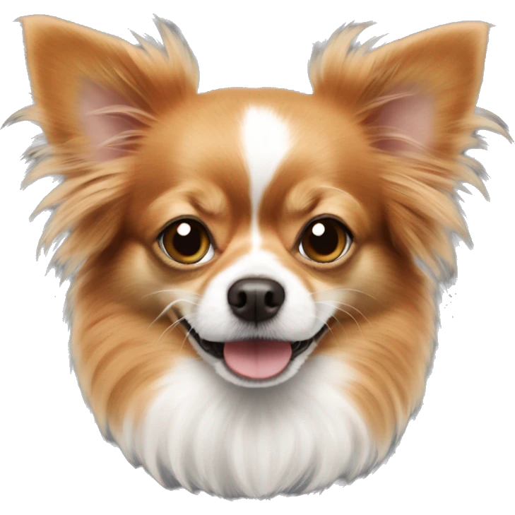 Red-haired fluffy chihuahua with a white muzzle emoji