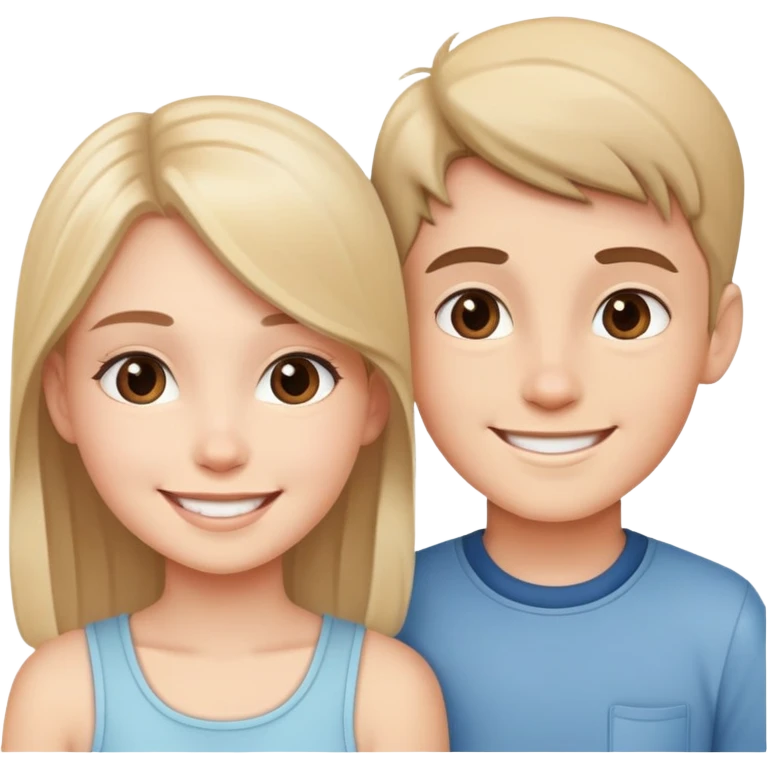 girl and boy smiling together emoji