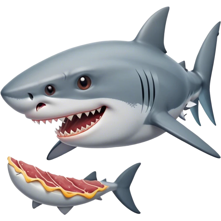 Shark eating meat  emoji