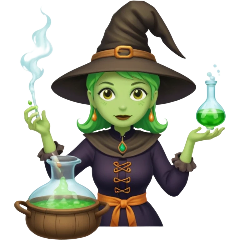 green witch cooking potion emoji