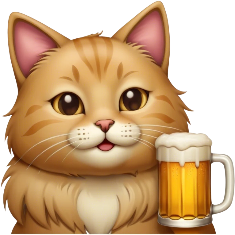 cat drinking beer emoji