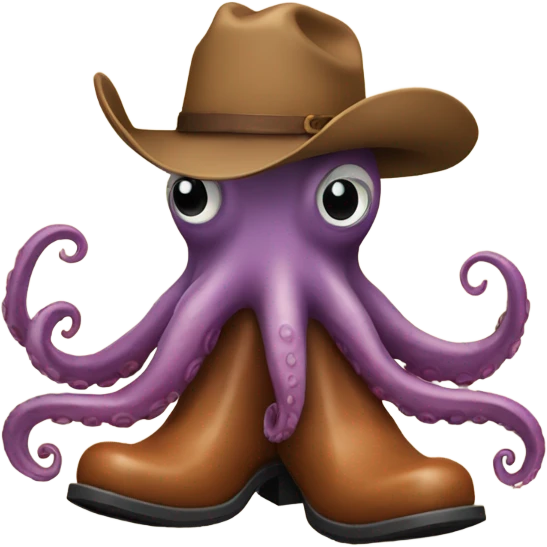 Octopus wearing cowboy boots emoji