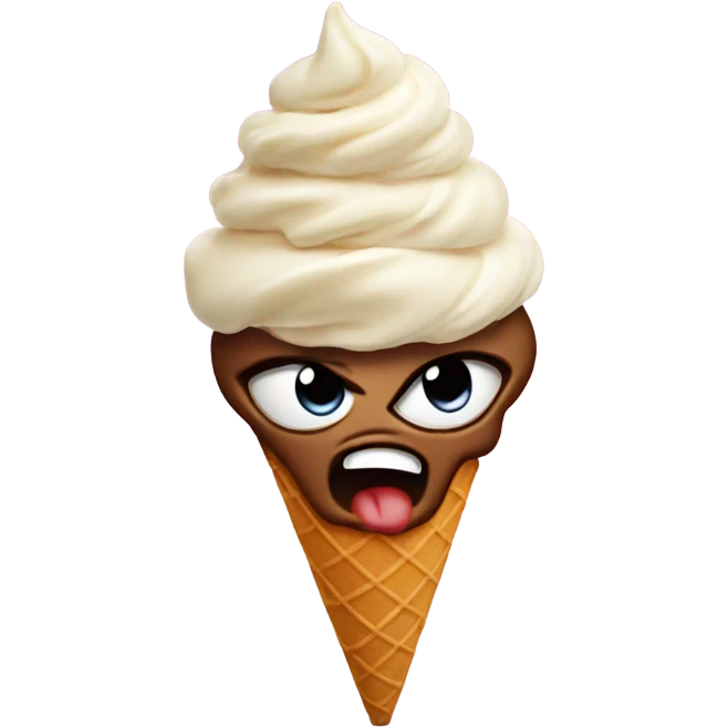 super angry face ice cream cone emoji