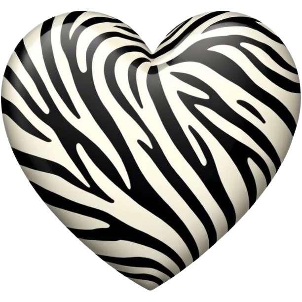 zebra print heart emoji