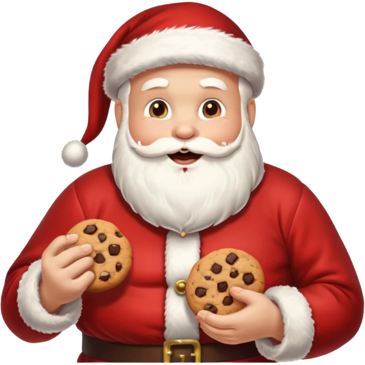 Santa stealing cookies emoji