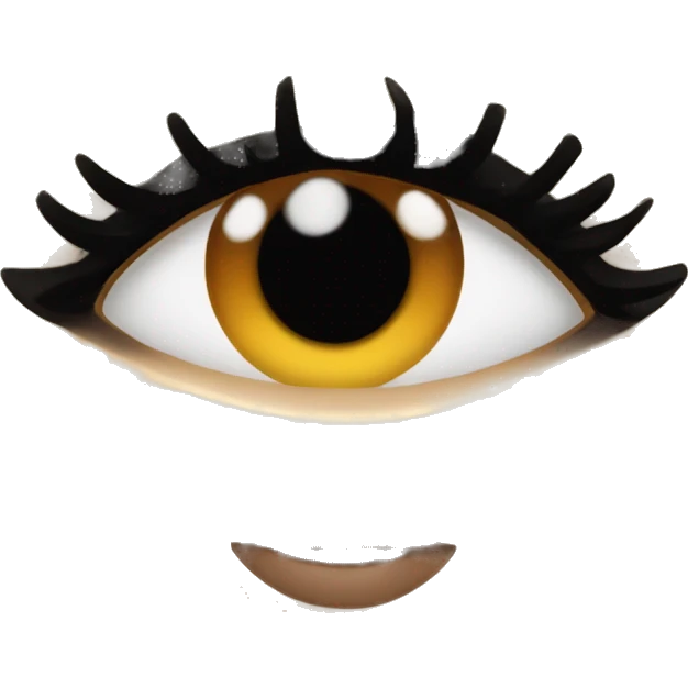 Girl with brown eyes, black hair, white skin, and lashes emoji