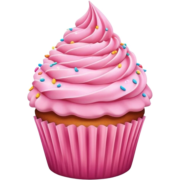Cupcake with pink icing emoji