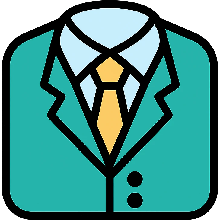 business suit icon with color outline emoji