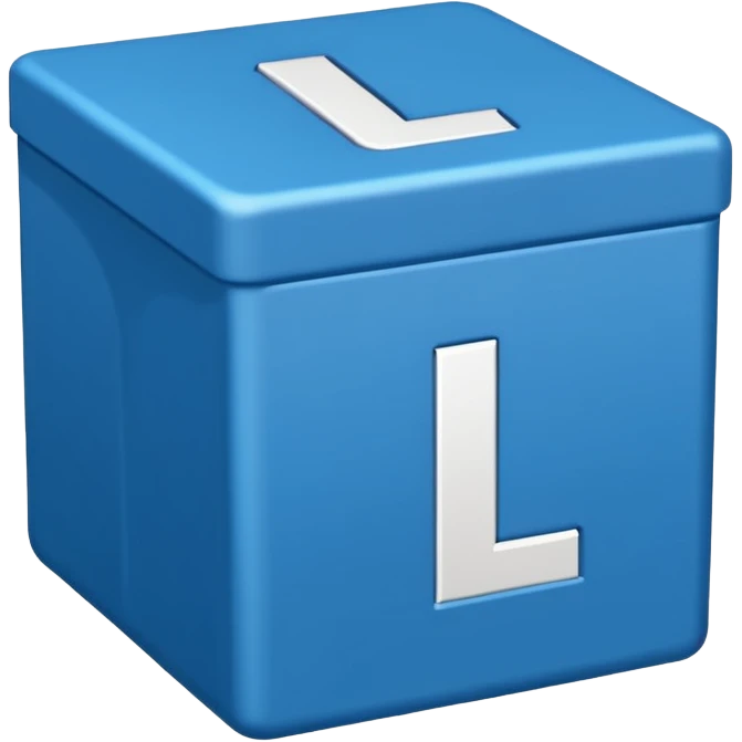 The letters L and R in a blue box 2D emoji