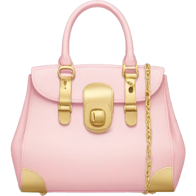 Light pink handbag with gold accents emoji