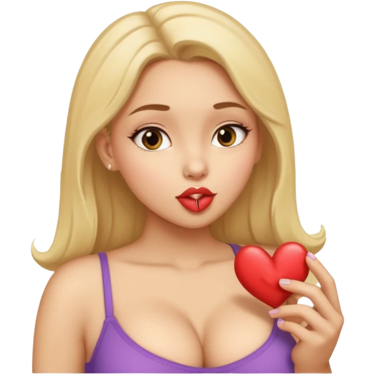 Sexy slim fully nude girl big boobs kissing penis emoji