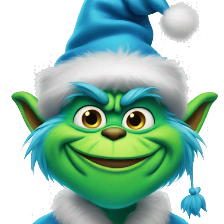 blue smiling grinch non realistic  emoji
