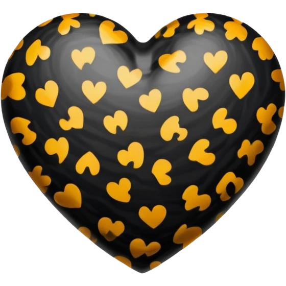 Black leopard print heart  emoji