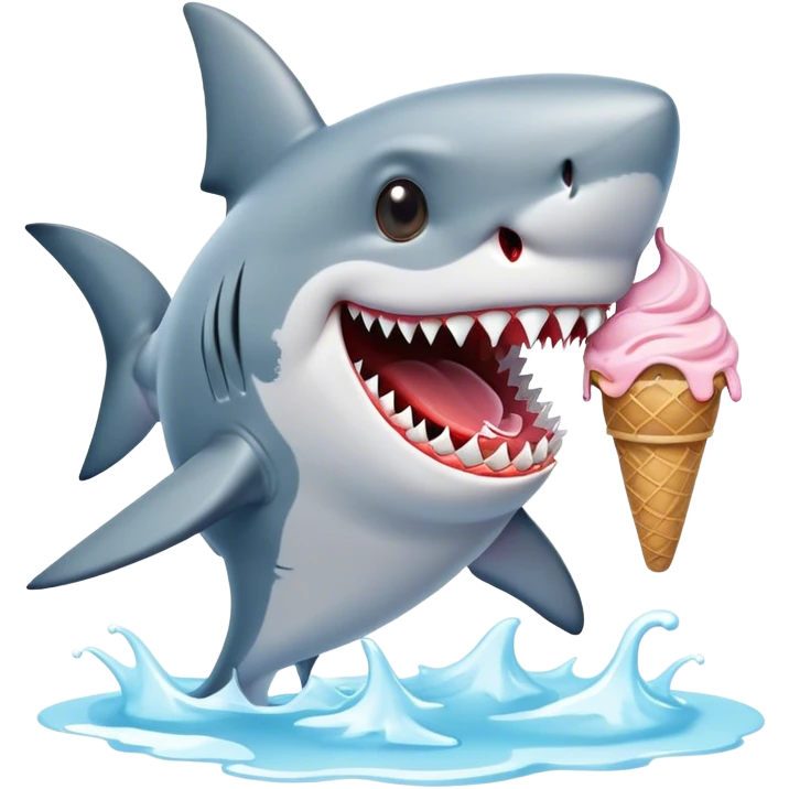 Shark eating ice cream emoji
